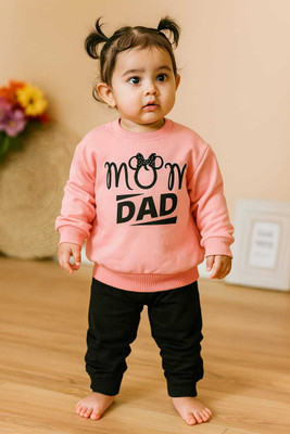 TEENS LAND Baby Boys & Baby Girls Casual T-shirt Trouser(pink)