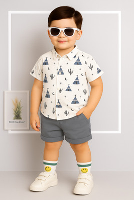 StyleDust Baby Boys & Baby Girls Casual Shirt Shorts(CLASSIC_GREY)
