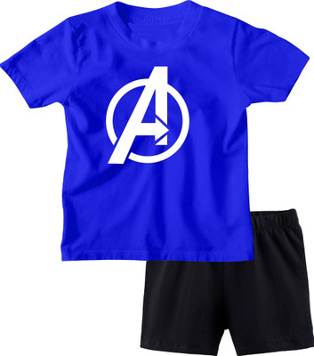 VV Creation Baby Boys & Baby Girls Casual T-shirt Shorts(Blue)