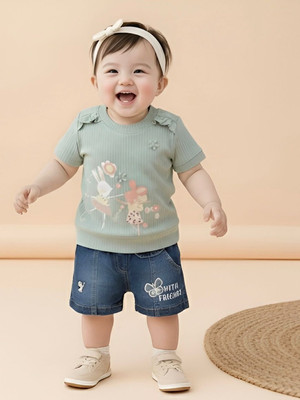 BABY'S DAY Baby Girls Casual Top Pant(Green 9)