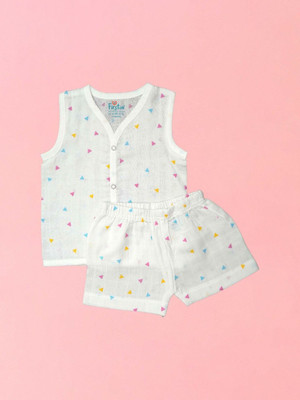 Firstin Baby Boys & Baby Girls Casual Vest Shorts(Trios)