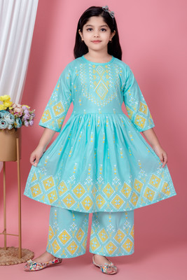 NIVARACREATION Girls Party(Festive) Dress Capri(Blue)