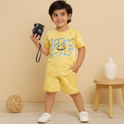 Luay Boys Casual T-shirt Shorts(Premium Yellow)