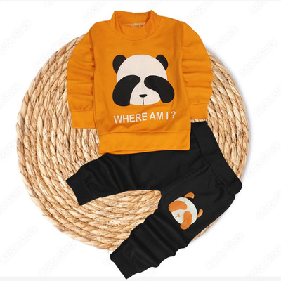 Online Loot Store Baby Boys & Baby Girls Kung Fu Panda Casual Sweatshirt Pant(Orange and black)