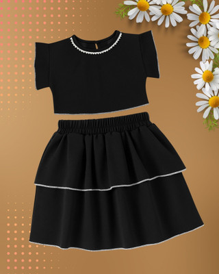 ADDYVERO Girls Party(Festive) Top Skirt(Black)