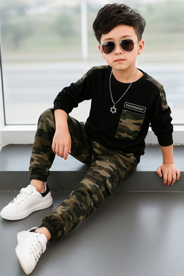 EZIKIDS Baby Boys & Baby Girls Casual T-shirt Trouser(BLACK)