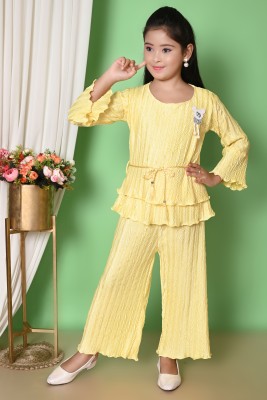 STYLED FASHION Girls Party(Festive) Top Pyjama(Yellow)