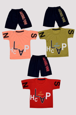 FB GROUP OF COMPANY Baby Boys Casual T-shirt Capri(MULTICOLOR)