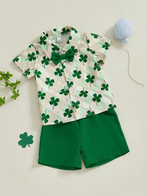 SVH FASHIONS Baby Boys & Baby Girls Casual Shirt Shorts(Green)