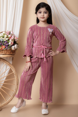 STYLED FASHION Girls Party(Festive) Top Pyjama(Pink)