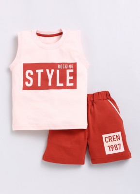 CUTOPIES Boys Casual T-shirt Shorts(PEACH)