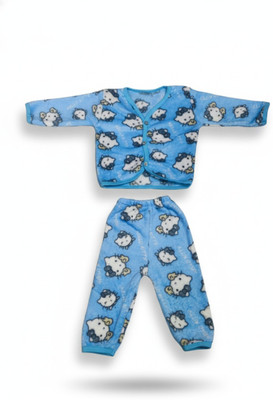 Trivika Fashions Baby Boys & Baby Girls Casual Shirt Pyjama(Blue)