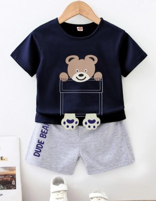 Dulali Baby Boys & Baby Girls Casual Top Shorts(BLUE)