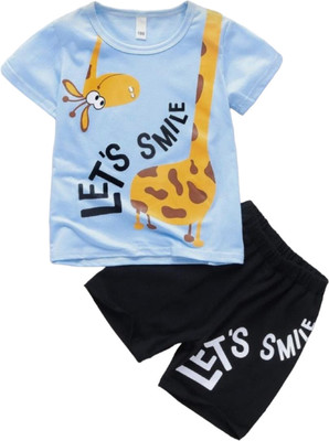 SANWARIA CLUB Baby Boys Casual T-shirt Shorts(LIGHT BLUE)