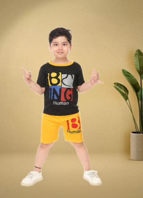 HENA TEXTILE Baby Boys Casual T-shirt Pant(BLACK)