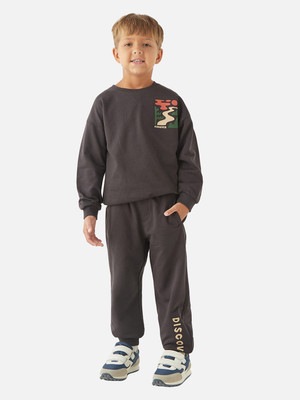 JUNIORS by Babyshop Boys Casual Sweatshirt Trouser(Black)