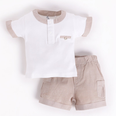 BabyGo Baby Boys Casual T-shirt Shorts(BEIGE)