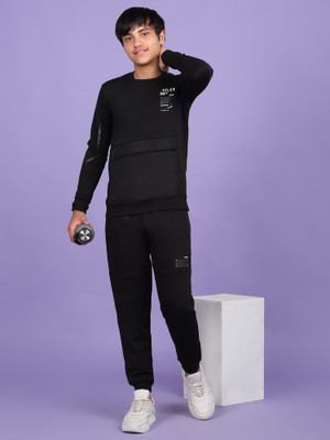 SWEET DREAMS Boys Casual Track Suit Track Suit(BLACK)