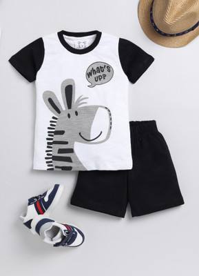 Yk Boys Casual T-shirt Shorts(White)