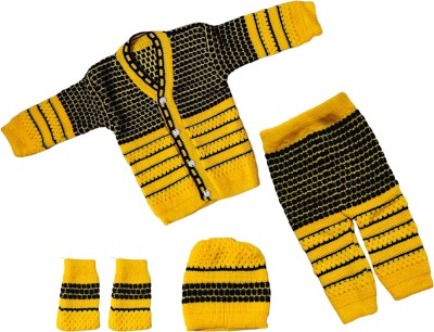 The Creators Baby Boys & Baby Girls Casual Sweater Pyjama, Cap, Socks(Multicolor)