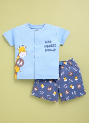KNOK KNOK Baby Boys & Baby Girls Casual T-shirt Pant(Blue)