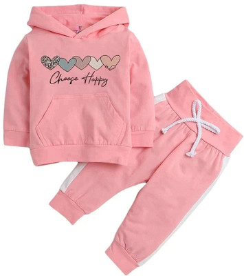 PORPY Boys & Girls Party(Festive) Sweatshirt Sweatshirt, Sweatpant(PINK)