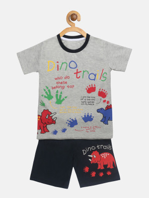 Yk Boys Casual T-shirt Shorts(Grey)