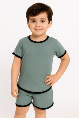 KRIVA Boys & Girls Casual T-shirt Shorts(MINT)