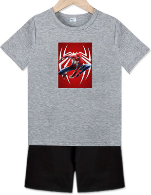 MGRS Baby Boys & Baby Girls Casual T-shirt Shorts(GREY)