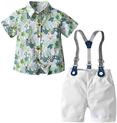 AADHYAPI Baby Boys & Baby Girls Party(Festive) Shirt Shorts(Multicolor)