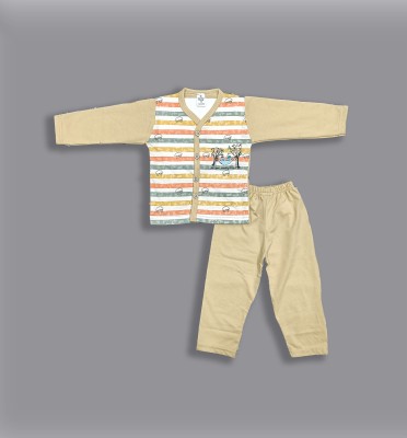 Bunny Club Baby Boys & Baby Girls Casual T-shirt Pyjama(FAWN)