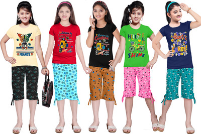 KS KOARRA Girls Casual T-shirt Track Pants(211 MULTICOLOURRS)