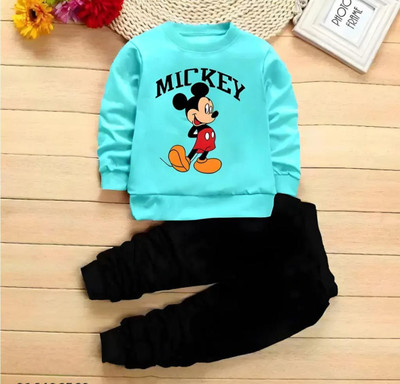 MUSNAHGARMENTS Baby Boys & Baby Girls Party(Festive) Sweatshirt Pyjama(BULE AND BLACK)