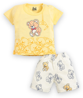 Wonder Klothes Baby Boys & Baby Girls Casual T-shirt Pant(Yellow)
