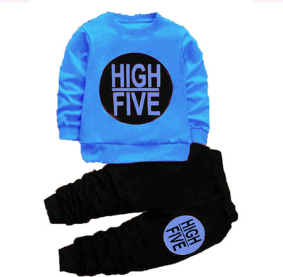 Cute N Tight Boys & Girls Casual T-shirt Pant(Royal Blue)