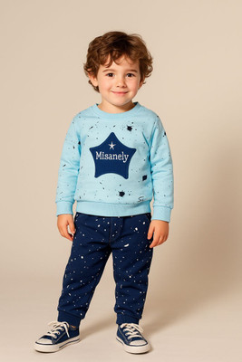 FUTURE TRENDSs Boys & Girls Casual T-shirt Pyjama(BLUE)