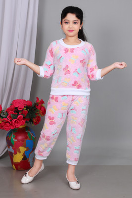 N SHAKIB DRESSES Boys & Girls Casual Sweater Track Pants(PINK)