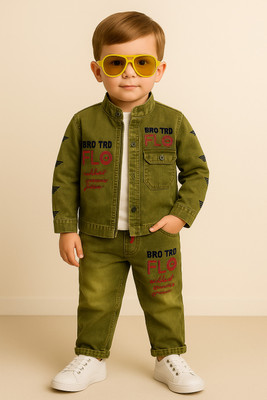 Ajmer Dresses Boys Casual Shirt Pant, T-shirt(Green)