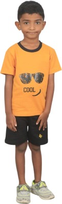 LE FASHION Boys Party(Festive) T-shirt Shorts(YELLOW & BLACK)