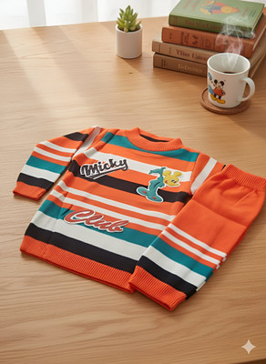 SHOPPINGGALAXY Baby Boys & Baby Girls Casual Sweatshirt Sweatpant(ORANGE)