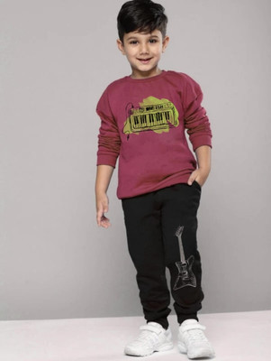 KidsCute Baby Boys & Baby Girls Casual T-shirt Pant(MAROON)