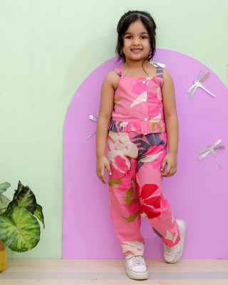 Rangi Saga Girls Casual Top Pant(Pink)