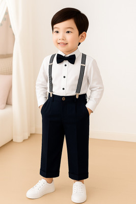 Bleckz Someck Boys Party(Festive) Shirt Pant(White)