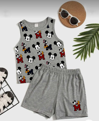 Mimmy Kids Baby Boys & Baby Girls Casual Vest Shorts(Grey1)
