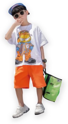 J&JP Boys Casual T-shirt Shorts(Orange)