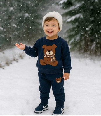 THEVIBRANT Baby Boys & Baby Girls Casual Sweatshirt Track Pants(NAVY BLUE)