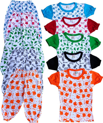 Fly Step Baby Boys & Baby Girls Casual Top Trouser(Multicolor)