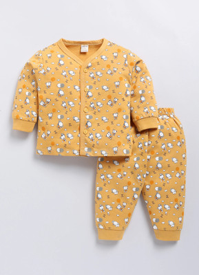 GIGGLY FOX Baby Boys & Baby Girls Casual Top Pant(Mustard)