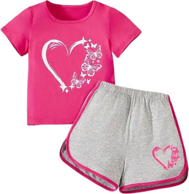 Zee Fashionkids Trend Baby Girls Casual Top Shorts(MULTICOLOR)