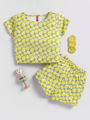 Here&Now X Game Begins Girls Casual T-shirt Shorts(Yellow)